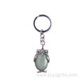 Charms Gemstone Alloy Car Keychain Owl Pendant